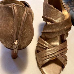 Champagne Leather Strappy Shoe